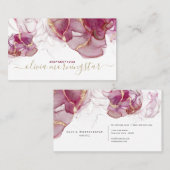 Carte De Visite Elégant Merlot Or Accent Encre d'alcool (Devant / Derrière)