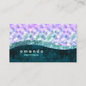Carte De Visite élégant mermaid iridescente faux monogramme de par (Devant)