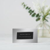 Carte De Visite Élégant métal argenté de luxe (Debout devant)