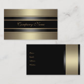 Carte De Visite Elégant métal beige look Bronze noir (Devant / Derrière)