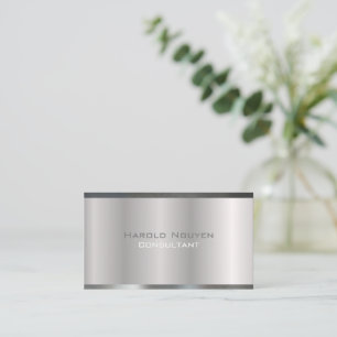 Carte De Visite Élégant Métal Brossé Métal Aluminium inoxydable