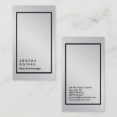 Carte De Visite élégant métal gris argent gris clair élégant manag (Devant / Derrière)
