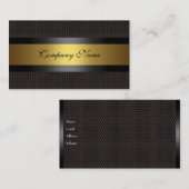 Carte De Visite Elégant métal or noir blanc (Devant / Derrière)