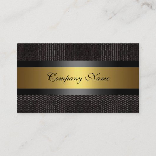 Carte De Visite Elégant métal or noir blanc (Devant)