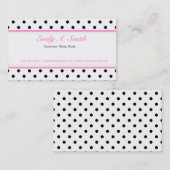Carte De Visite Élégant, mignon, classique B&W pois affaires (Devant / Derrière)