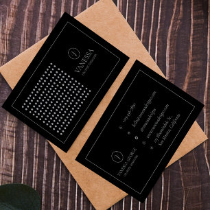 Carte De Visite Élégant mignon noir moderne Monogramme personnalis