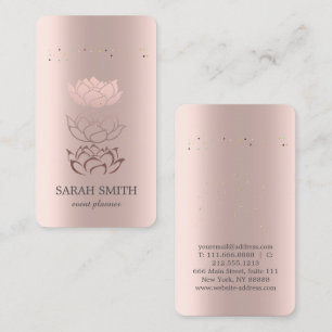 Carte De Visite Élégant Mignon Rose Or Diamants Lotus Entreprise