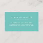 Carte De Visite Élégant minima faux rose d'or turquoise géométriqu (Dos)