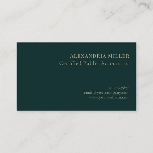 Carte De Visite Élégant minimal (Devant)