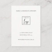 Carte De Visite Elégant minimal Aqua Blue Aquarelle Bijoux (Dos)