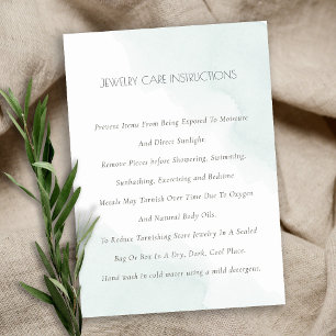 Carte De Visite Elégant minimal Aqua Blue Aquarelle Bijoux