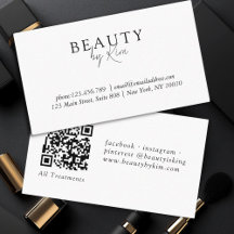 Élégant minimal blanc et noir, code QR du salon