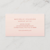 Carte De Visite Élégant minimal Blush Pink Gradient Professionnel (Dos)