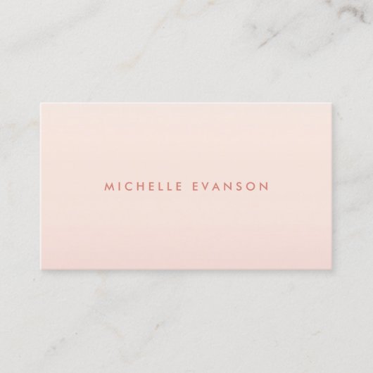 Carte De Visite Élégant minimal Blush Pink Gradient Professionnel (Devant)
