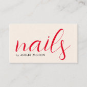 Carte De Visite Élégant minimal Clé Beige Rouge Téméraire (Devant)