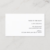 Carte De Visite Elégant minimal coiffeur blanc jaune (Dos)