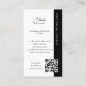 Carte De Visite Elegant Minimal Consulting Coach Photo QR Code (Dos)