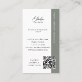 Carte De Visite Elegant Minimal Consulting Coach Photo QR Code (Dos)