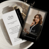 Carte De Visite Elegant Minimal Consulting Coach Photo QR Code