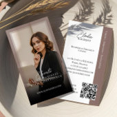 Carte De Visite Elegant Minimal Consulting Coach Photo QR Code