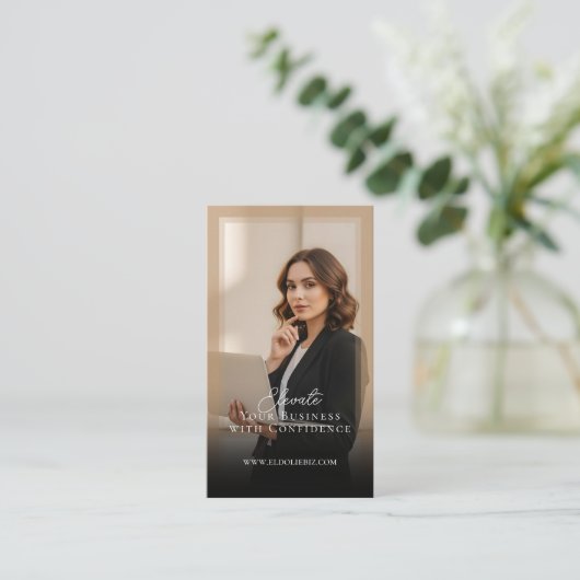 Carte De Visite Elegant Minimal Consulting Coach Photo QR Code (Debout devant)