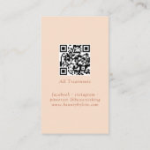 Carte De Visite Élégant minimal de pêche, Code QR du salon (Dos)