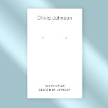 Carte De Visite Élégant minimal Élégant Chic Bijoux Écran d'oreill<br><div class="desc">Personnalisez ce carte de visite d'oreille pour bijoux minimaliste et élégant. Un design chic et minimaliste avec des éléments de trou d'oreille réglables et du texte en option. L'envers de la carte a des coordonnées commerciales personnalisées avec option de médias sociaux. Option de modification supplémentaire sur la page du produit....</div>