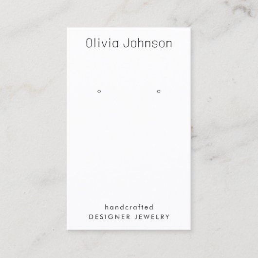 Carte De Visite Élégant minimal Élégant Chic Bijoux Écran d'oreill (Devant)