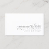 Carte De Visite Élégant minimal Hair-off-White (Dos)
