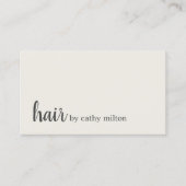Carte De Visite Élégant minimal Hair-off-White (Devant)