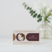 Carte De Visite Elegant Minimal Holistic Celestial Moon Photo Luxe (Debout devant)