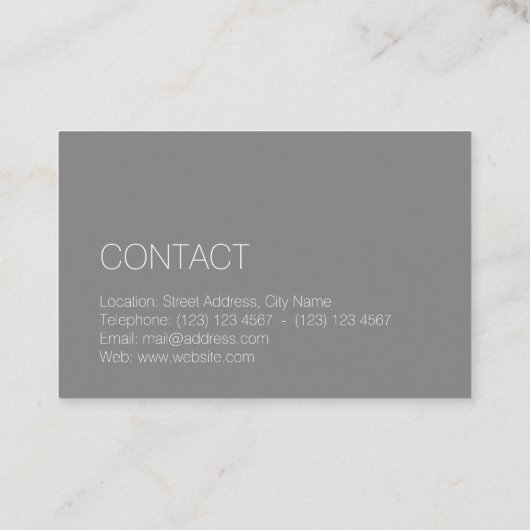 Carte De Visite Élégant minimal moderne (Dos)