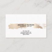 Carte De Visite Élégant minimal pinceau or (Dos)