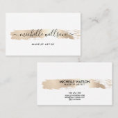 Carte De Visite Élégant minimal pinceau or (Devant / Derrière)