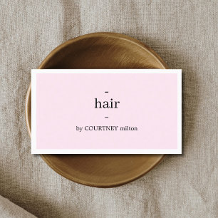 Carte De Visite Elégant minimal Rose clair coiffeur blanc