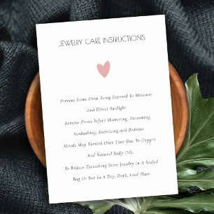 Carte De Visite Élégant minimal simple Coeur rose Bijoux Soins