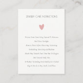 Carte De Visite Élégant minimal simple Coeur rose Bijoux Soins (Devant)