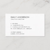 CARTE DE VISITE ÉLÉGANT MINIMAL SIMPLE GRIS CLAIR FAUX GOLD FOIL (Dos)