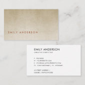 CARTE DE VISITE ÉLÉGANT MINIMAL SIMPLE GRIS CLAIR FAUX GOLD FOIL (Devant / Derrière)