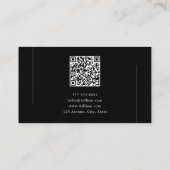 Carte De Visite Elegant Minimalist Black and White QR Code (Dos)
