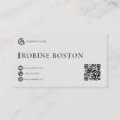Carte De Visite Elegant Minimalist Business Card with QR Code (Dos)
