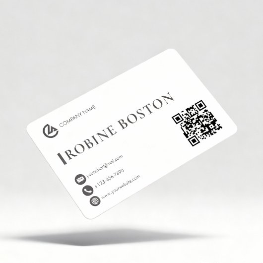 Carte De Visite Elegant Minimalist Business Card with QR Code