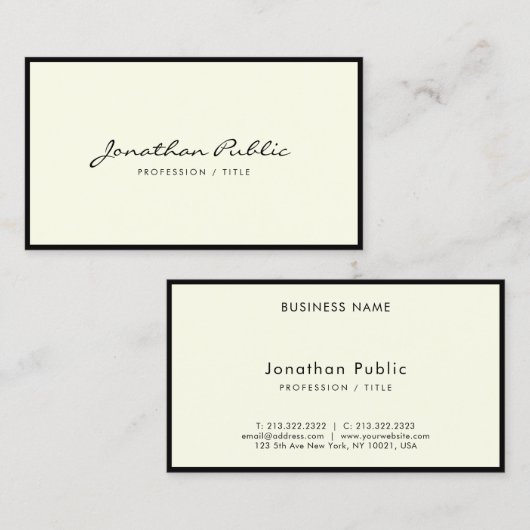 Carte De Visite Elegant Minimalist Calligraphy Script Luxury (Devant / Derrière)