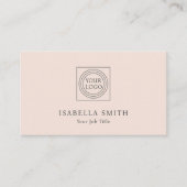 Carte De Visite Elegant Minimalist Custom Logo Blush Pink (Devant)