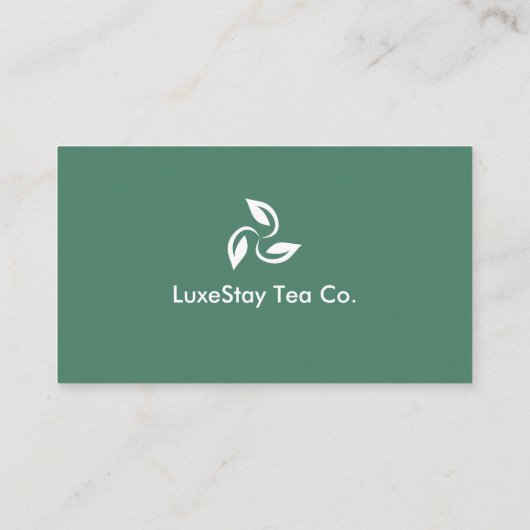 Carte De Visite Elegant Minimalist Hotel Tea Theme Clean (Dos)