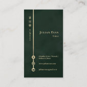 Carte De Visite Elegant Minimalist Monogram Emerald Green & Gold (Dos)