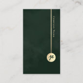 Carte De Visite Elegant Minimalist Monogram Emerald Green & Gold (Devant)