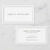 Carte De Visite Elegant Minimalist Olive Green Two Border (Devant / Derrière)