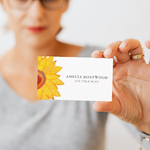 Carte De Visite Elegant Minimalist Sunflower Business Card