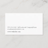 Carte De Visite Élégant minimaliste (Dos)